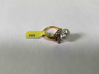 14 karaats wit en geelgouden ring - afbeelding 2 van  3