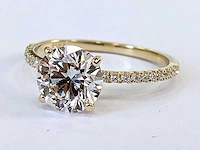 14 krt. geel gouden ring met 2,08 diamanten e-vs1 met cerificaat - afbeelding 5 van  7