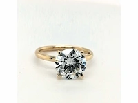 14 krt. geel gouden ring met 3,02 diamant e-vs2 met certificaat - afbeelding 6 van  8