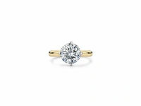 14 krt. geel gouden ring met 3,08 crt. diamant f-vs2 met certificaat - afbeelding 7 van  10