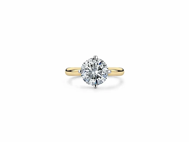 14 krt. geel gouden ring met 3,08 crt. diamant f-vs2 met certificaat - afbeelding 5 van  7