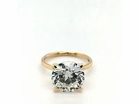 14 krt. geel gouden ring met 5,01 crt. diamant f-vs2 met certificaat - afbeelding 3 van  5