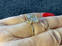 14 krt. geel gouden ring met 5,01 crt. diamant f-vs2 met certificaat - afbeelding 2 van  10