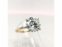 14 krt. geel gouden ring met 5,01 crt. diamant f-vs2 met certificaat - afbeelding 3 van  10