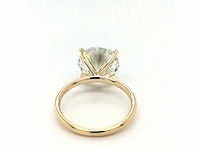 14 krt. geel gouden ring met 5,01 crt. diamant f-vs2 met certificaat - afbeelding 9 van  10