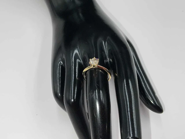 14 krt. geel gouden ring met diamant 0,97 crt. naturel - afbeelding 3 van  11