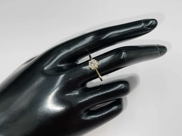 14 krt. geel gouden ring met diamant 0,97 crt. naturel - afbeelding 1 van  11