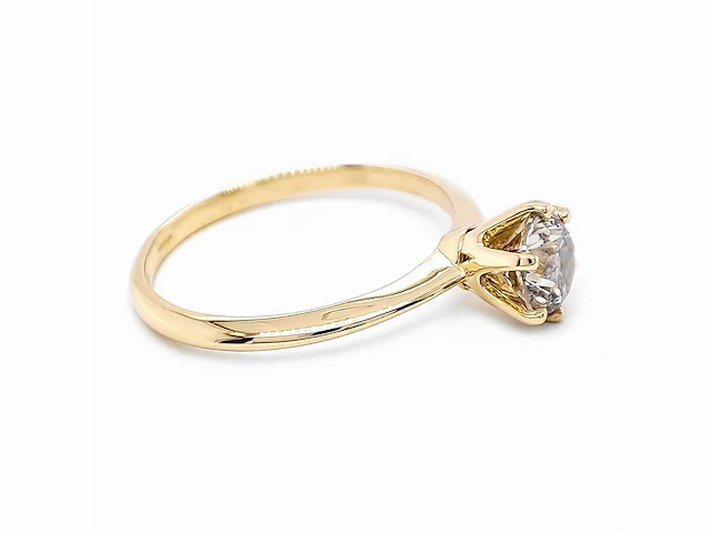 14 krt. geel gouden ring met diamant 0,97 crt. naturel - afbeelding 6 van  11