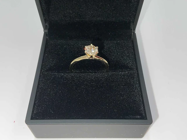 14 krt. geel gouden ring met diamant 0,97 crt. naturel - afbeelding 11 van  11