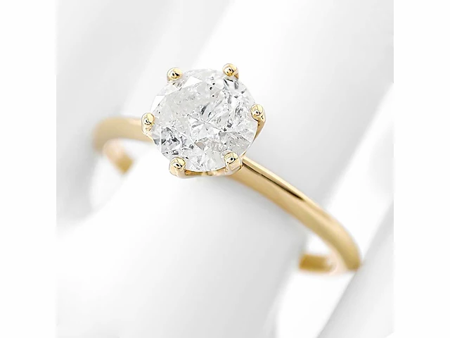 14 krt. geel gouden ring met diamant 0,98 crt. naturel - afbeelding 4 van  11