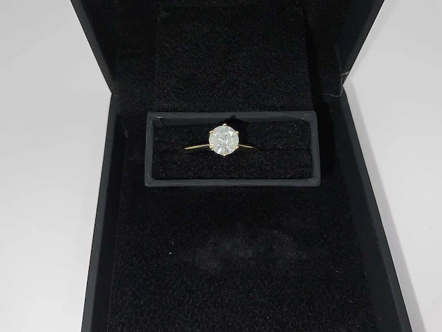 14 krt. geel gouden ring met diamant 0,98 crt. naturel - afbeelding 6 van  11