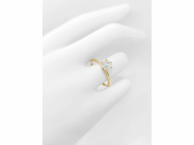 14 krt. geel gouden ring met diamant 0,98 crt. naturel - afbeelding 9 van  11