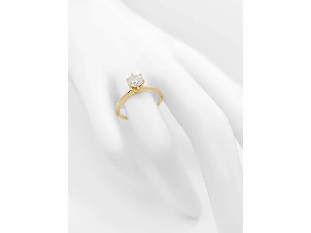 14 krt. geel gouden ring met diamant 0,98 crt. naturel - afbeelding 10 van  11