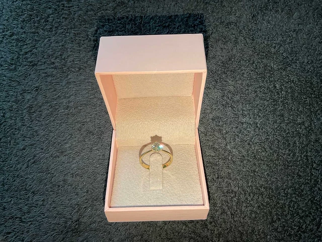 14 krt. geel gouden ring met diamant 1,01 crt. naturel - afbeelding 4 van  10