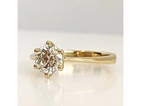 14 krt. geel gouden ring met diamant 1,01 crt. naturel - afbeelding 6 van  10