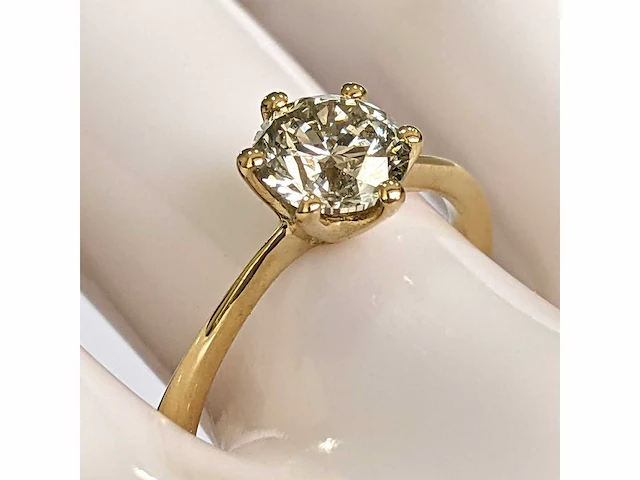 14 krt. geel gouden ring met diamant 1,01 crt. naturel - afbeelding 10 van  10
