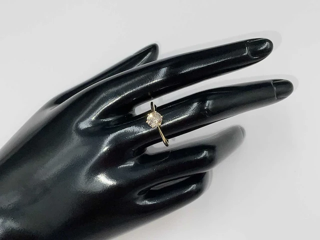14 krt. geel gouden ring met diamant 1,03 crt. naturel - afbeelding 2 van  11
