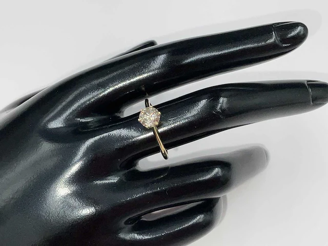 14 krt. geel gouden ring met diamant 1,03 crt. naturel - afbeelding 1 van  11