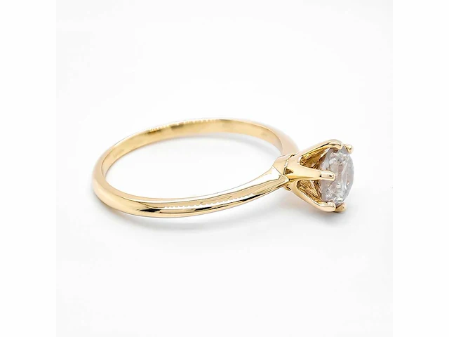 14 krt. geel gouden ring met diamant 1,03 crt. naturel - afbeelding 5 van  11