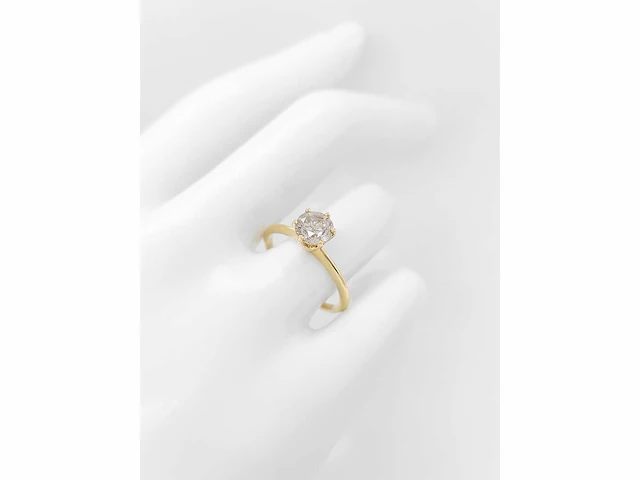 14 krt. geel gouden ring met diamant 1,03 crt. naturel - afbeelding 10 van  11