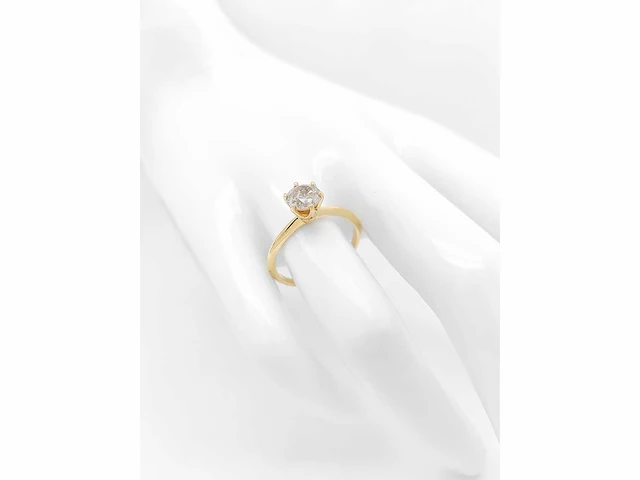 14 krt. geel gouden ring met diamant 1,03 crt. naturel - afbeelding 11 van  11
