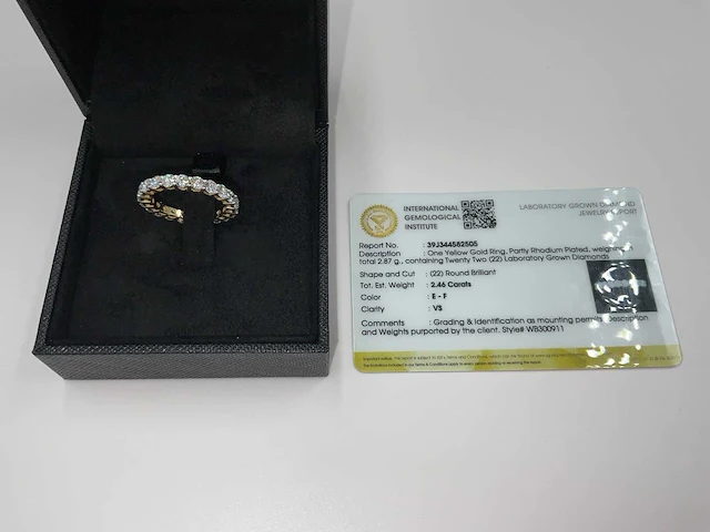 14 krt. geel gouden ring met diamant 2,46 crt. - afbeelding 2 van  11