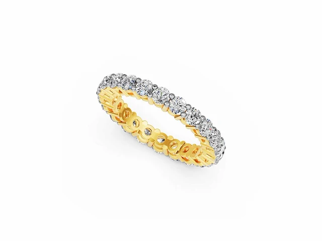 14 krt. geel gouden ring met diamant 2,46 crt. - afbeelding 7 van  11