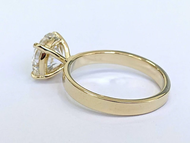 14 krt. geel gouden ring met diamant 3,09 crt. - afbeelding 4 van  14