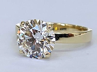 14 krt. geel gouden ring met diamant 3,09 crt. - afbeelding 6 van  14