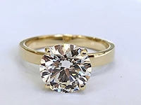 14 krt. geel gouden ring met diamant 3,09 crt. - afbeelding 1 van  14