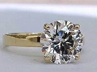 14 krt. geel gouden ring met diamant 3,09 crt. - afbeelding 9 van  14