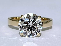 14 krt. geel gouden ring met diamant 3,09 crt. - afbeelding 10 van  14
