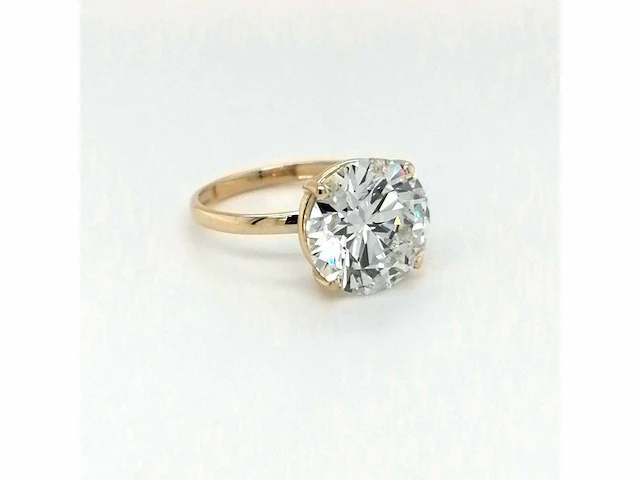14 krt. geel gouden ring met diamant 3,26 crt. - afbeelding 1 van  7
