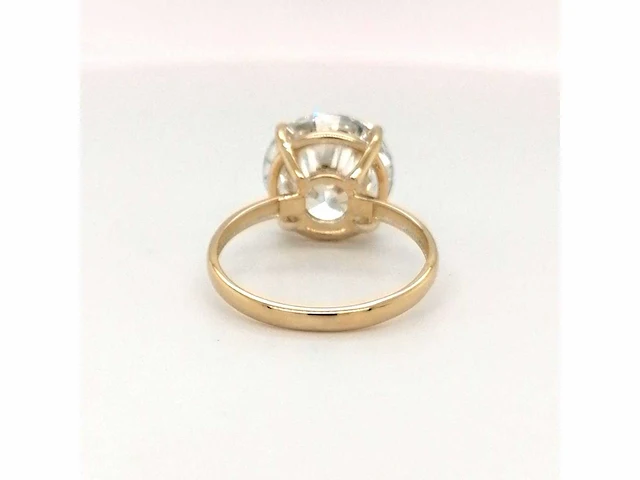 14 krt. geel gouden ring met diamant 3,26 crt. - afbeelding 2 van  12
