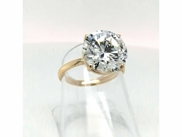 14 krt. geel gouden ring met diamant 3,26 crt. - afbeelding 8 van  12