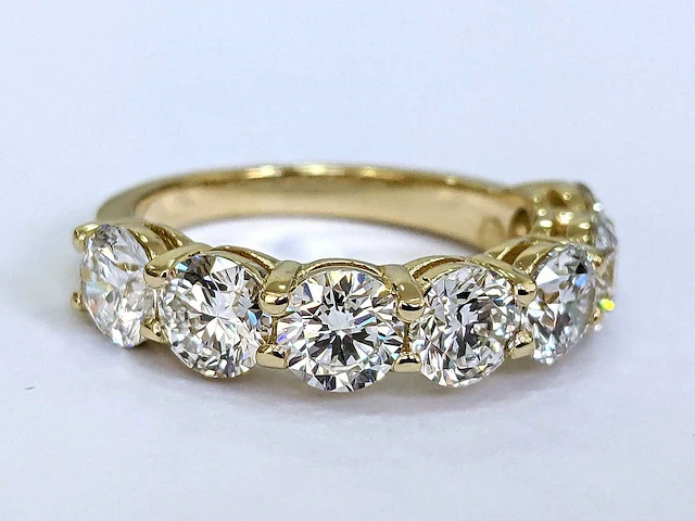 14 krt. geel gouden ring met diamant 3,39 crt. - afbeelding 1 van  5