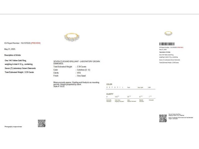 14 krt. geel gouden ring met diamant 3,39 crt. - afbeelding 2 van  5