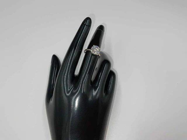 14 krt. geel gouden ring met diamant 3,51 crt. - afbeelding 3 van  11