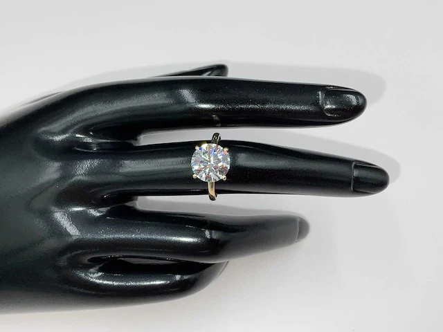 14 krt. geel gouden ring met diamant 3,51 crt. - afbeelding 5 van  11