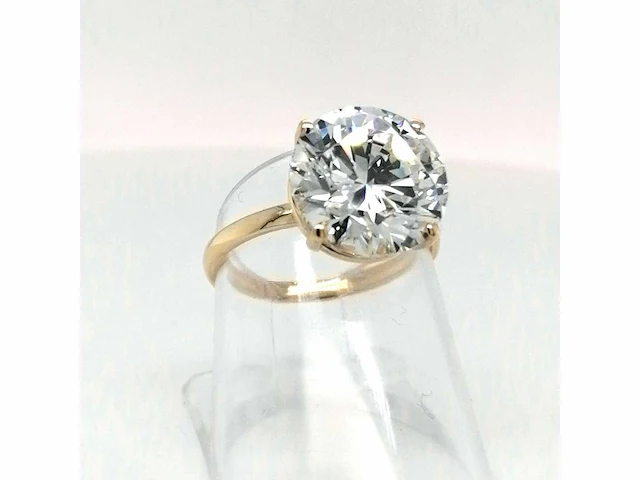14 krt. geel gouden ring met diamant 3,51 crt. - afbeelding 6 van  11