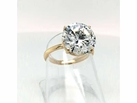 14 krt. geel gouden ring met diamant 3,51 crt. - afbeelding 6 van  11