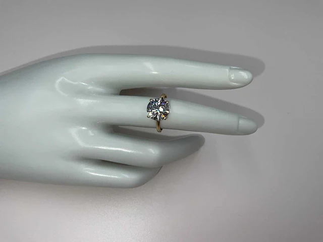 14 krt. geel gouden ring met diamant 3,51 crt. - afbeelding 7 van  11