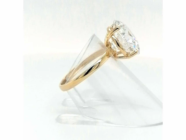 14 krt. geel gouden ring met diamant 3,51 crt. - afbeelding 11 van  11