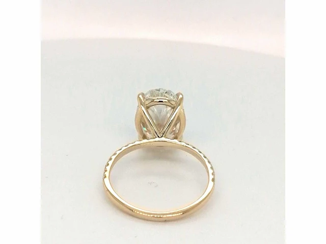 14 krt. geel gouden ring met diamant 5,37 crt. - afbeelding 4 van  12