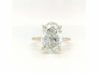 14 krt. geel gouden ring met diamant 5,37 crt. - afbeelding 6 van  12