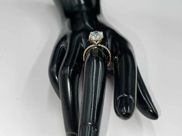 14 krt. geel gouden ring met diamant 5,37 crt. - afbeelding 11 van  12