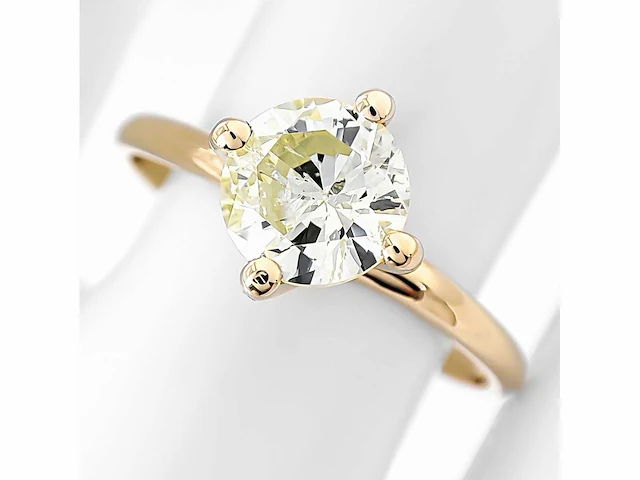 14 krt geel gouden ring met natuurlijke diamant 1,01 crt - afbeelding 4 van  6