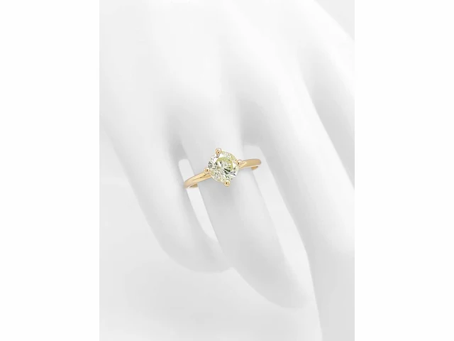 14 krt geel gouden ring met natuurlijke diamant 1,01 crt - afbeelding 6 van  6