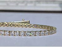 14 krt geel gouden tennis armband 5,18 crt. diamanten - afbeelding 2 van  15