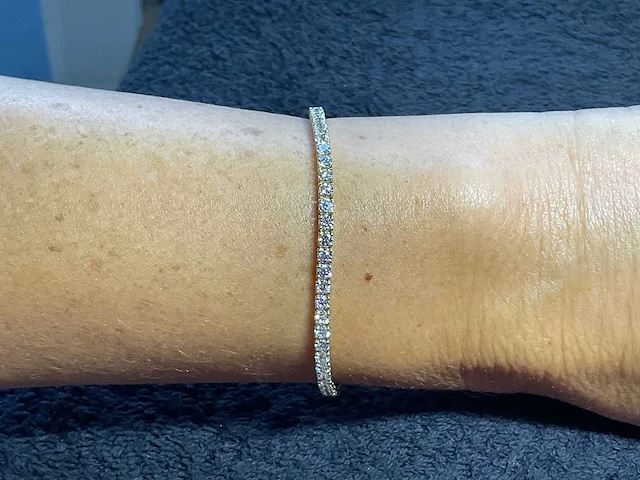 14 krt geel gouden tennis armband 5,18 crt. diamanten - afbeelding 6 van  15
